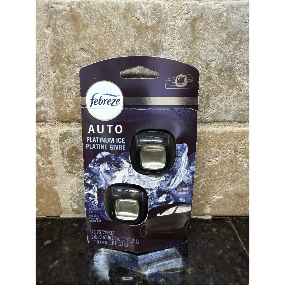 Febreze Car Air Freshener Vent Clip Platinum Ice Scent, .07 oz.‎